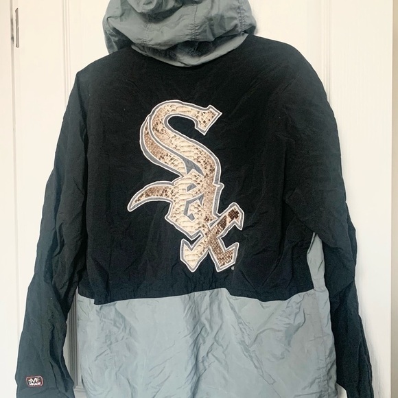 𝅺90s Vintage Mirage First String Chicago White Sox windbreaker jacket Y2k L - Picture 5 of 5